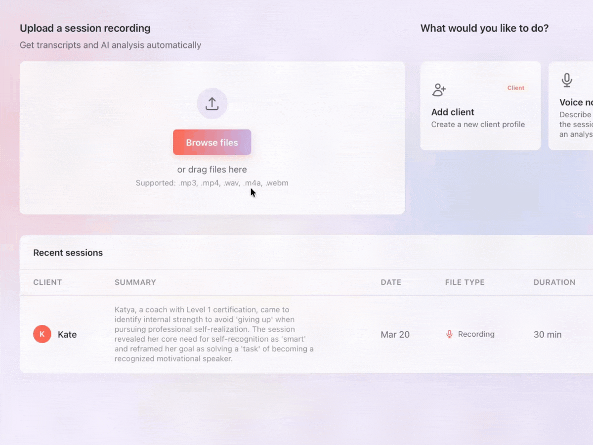 Upload your recording